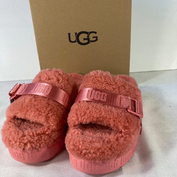 NIB UGG Fluffita Flatform Sheepskin Slides, Pink Blossom, Sz. 8 and 10 - Picture 6 of 9